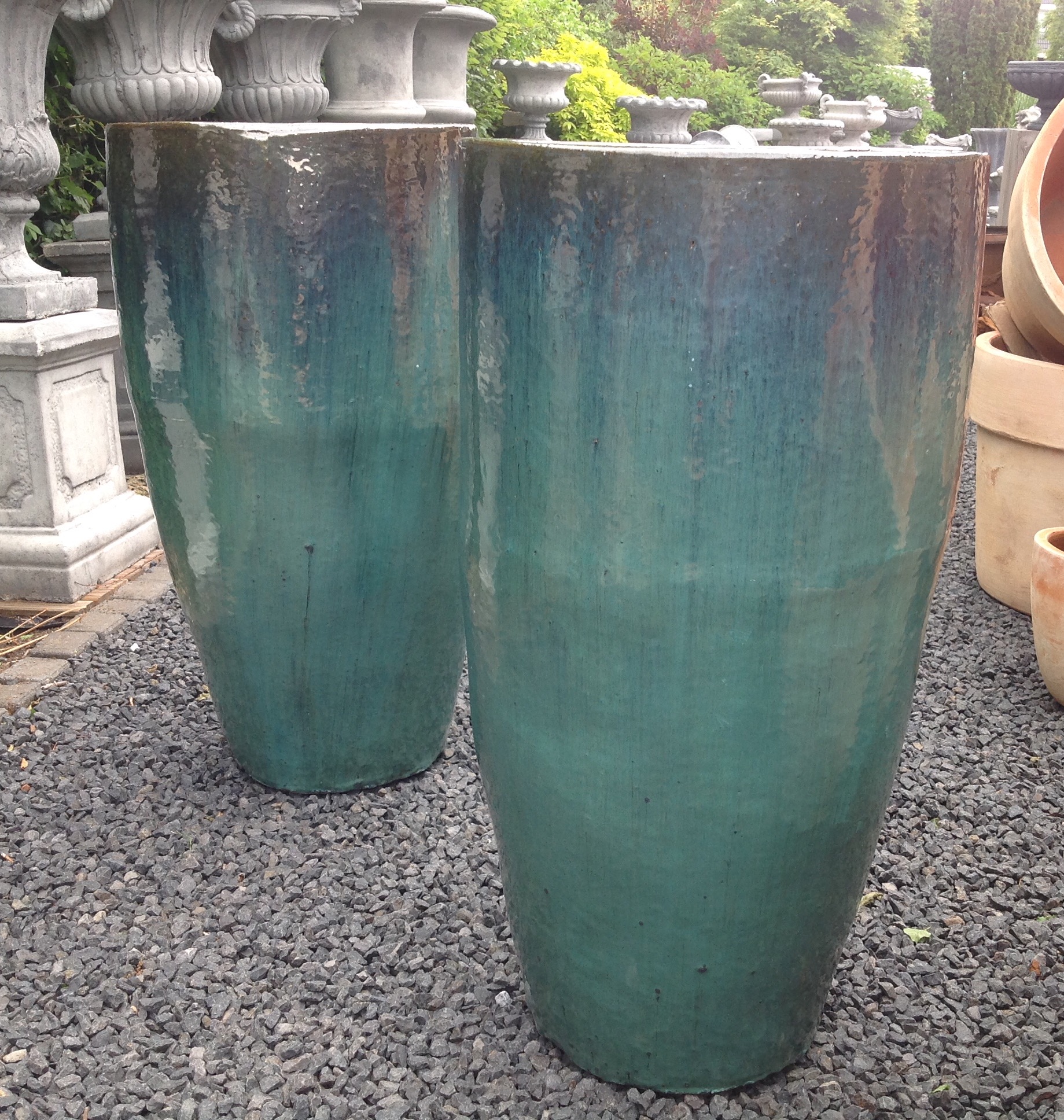 dubbele Spoedig Kilauea Mountain Geglazuurde pot celadon hoog 90 cm. | The Old Way