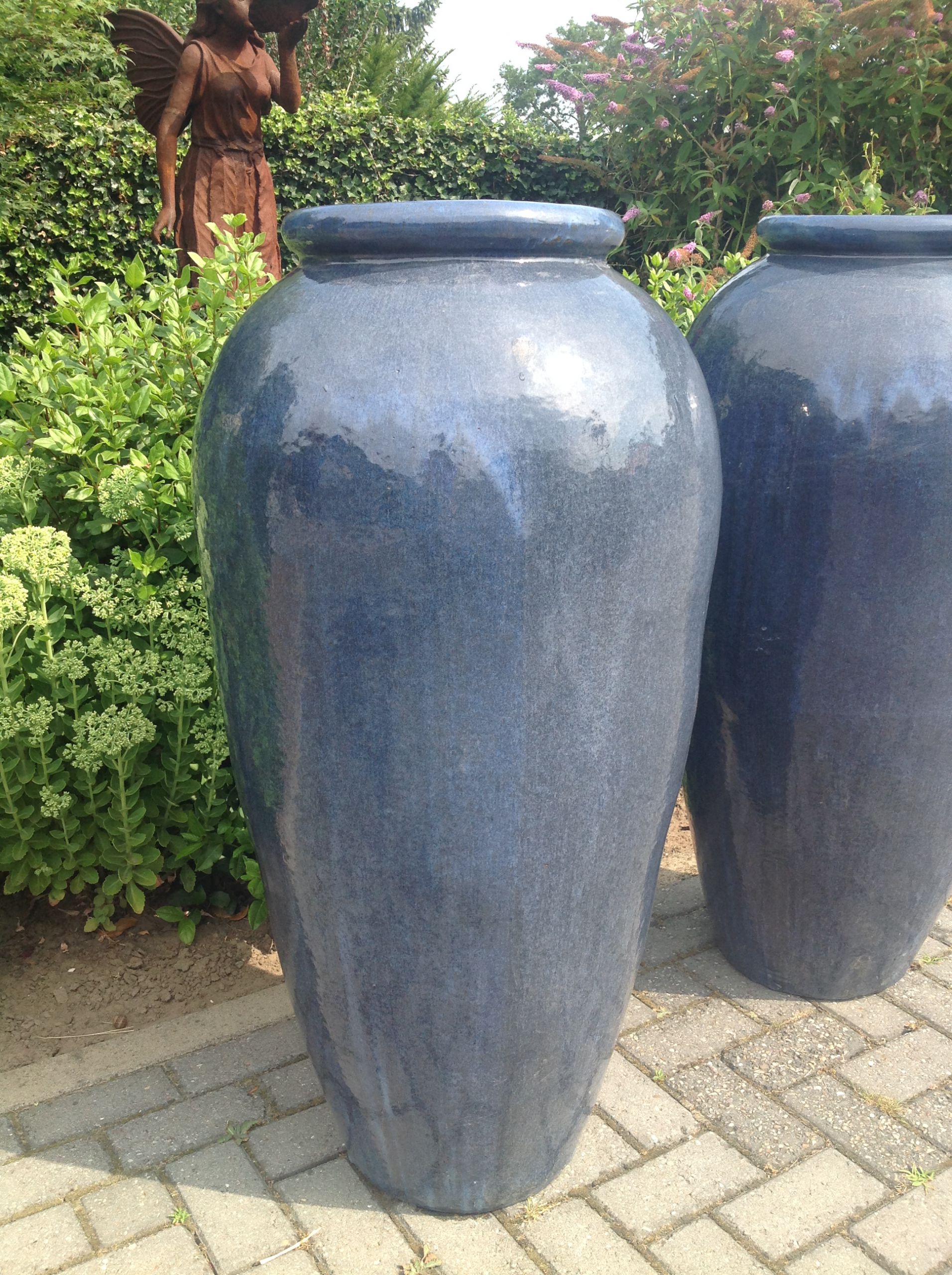 verwijderen woonadres Brein Zeer grote geglazuurde pot bleu grey 113 cm hoog. | The Old Way