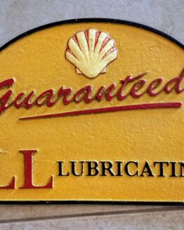 Gietijzeren bord Shell oil.
