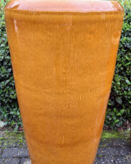 Geglazuurde pot hellas ochre 100 cm hoog.