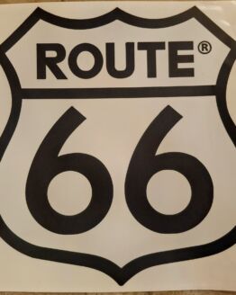 Sticker route 66 34 cm bij 34 cm.